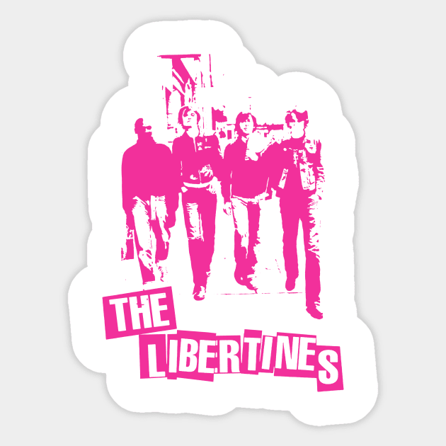 The Libertines Pink Sticker by Angiemerry